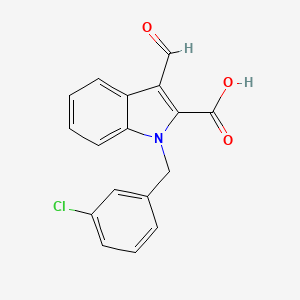 molecular formula C17H12ClNO3 B1310419 1-(3-Chlorobenzyl)-3-formyl-1H-indole-2-carboxylic acid CAS No. 903160-54-3