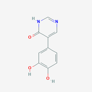 molecular formula C10H8N2O3 B13104265 5-(3,4-Dihydroxyphenyl)pyrimidin-4(1H)-one CAS No. 687623-55-8