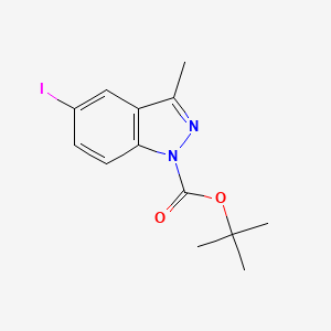 molecular formula C13H15IN2O2 B13104274 tert-Butyl 5-iodo-3-methyl-1H-indazole-1-carboxylate CAS No. 1180526-39-9