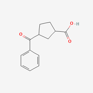 molecular formula C13H14O3 B13104314 3-Benzoylcyclopentanecarboxylic acid 