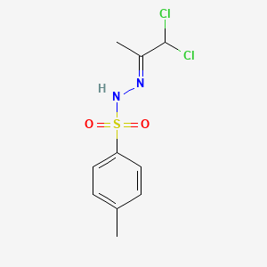 molecular formula C10H12Cl2N2O2S B13104325 (E)-N'-(1,1-Dichloropropan-2-ylidene)-4-methylbenzenesulfonohydrazide 