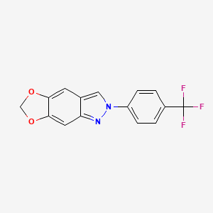 molecular formula C15H9F3N2O2 B13104399 2-(4-(Trifluoromethyl)phenyl)-2H-[1,3]dioxolo[4,5-F]indazole CAS No. 1352305-16-8