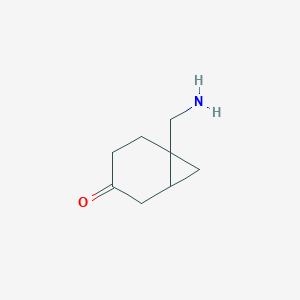 molecular formula C8H13NO B13104427 6-(Aminomethyl)bicyclo[4.1.0]heptan-3-one 