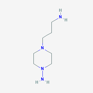 molecular formula C7H18N4 B13104429 4-(3-Aminopropyl)piperazin-1-amine 