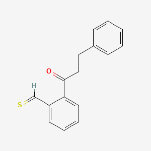 molecular formula C16H14OS B13104435 2-(3-Phenylpropanoyl)thiobenzaldehyde 