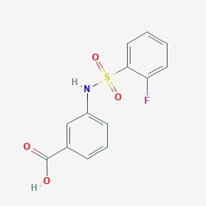 molecular formula C13H10FNO4S B1310444 Benzoicacid, 3-[[(2-fluorophenyl)sulfonyl]amino]- CAS No. 612041-66-4