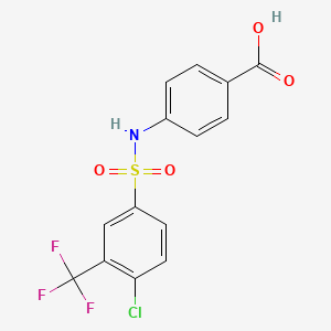 molecular formula C14H9ClF3NO4S B1310446 Benzoicacid, 4-[[[4-chloro-3-(trifluoromethyl)phenyl]sulfonyl]amino]- CAS No. 612041-77-7