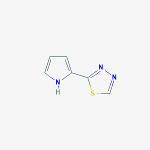 molecular formula C6H5N3S B13104486 2-(1H-pyrrol-2-yl)-1,3,4-thiadiazole 