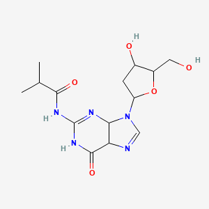 molecular formula C14H21N5O5 B13104498 N-(9-(4-Hydroxy-5-(hydroxymethyl)tetrahydrofuran-2-yl)-6-oxo-4,5,6,9-tetrahydro-3H-purin-2-yl)isobutyramide 