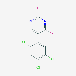 molecular formula C10H3Cl3F2N2 B13104511 2,4-Difluoro-5-(2,4,5-trichlorophenyl)pyrimidine 