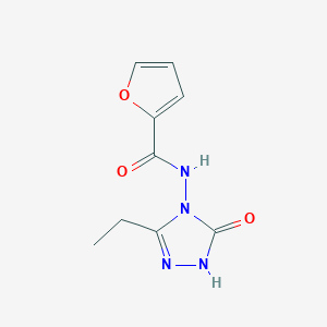 molecular formula C9H10N4O3 B13104570 N-(3-Ethyl-5-oxo-1H-1,2,4-triazol-4(5H)-yl)furan-2-carboxamide 