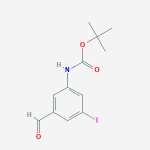 molecular formula C12H14INO3 B13104613 Tert-butyl (3-formyl-5-iodophenyl)carbamate 