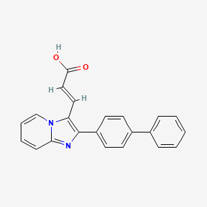 molecular formula C22H16N2O2 B13104619 3-(2-Biphenyl-4-yl-imidazo[1,2-a]pyridin-3-yl)acrylic acid 
