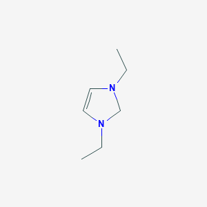 molecular formula C7H14N2 B13104636 1,3-Diethyl-2,3-dihydro-1H-imidazole 