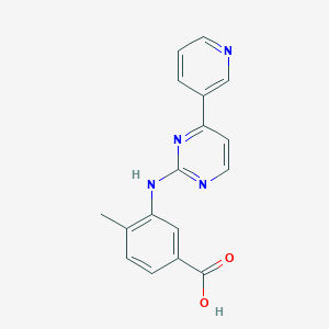molecular formula C17H14N4O2 B1310472 4-甲基-3-((4-(吡啶-3-基)嘧啶-2-基)氨基)苯甲酸 CAS No. 641569-94-0
