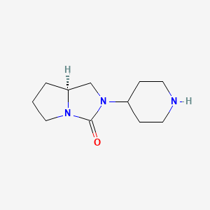 molecular formula C11H19N3O B13104781 (S)-2-(Piperidin-4-YL)tetrahydro-1H-pyrrolo[1,2-C]imidazol-3(2H)-one CAS No. 1224698-11-6