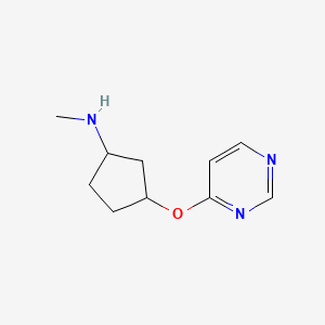 molecular formula C10H15N3O B13104848 N-Methyl-3-(pyrimidin-4-yloxy)cyclopentanamine 