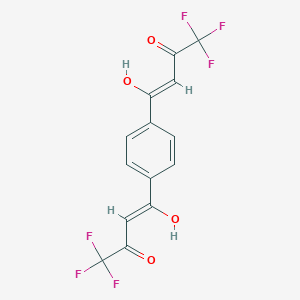 molecular formula C14H8F6O4 B13104861 1,1'-(1,4-Phenylene)bis(4,4,4-trifluoro-3-hydroxybut-2-en-1-one) 