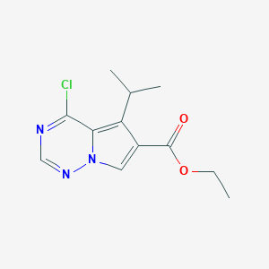 molecular formula C12H14ClN3O2 B1310487 Ethyl 4-chloro-5-isopropylpyrrolo[2,1-F][1,2,4]triazine-6-carboxylate CAS No. 658084-80-1