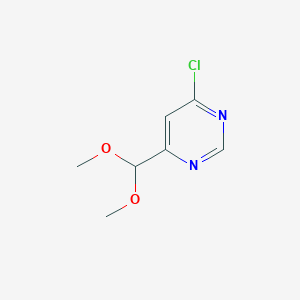 molecular formula C7H9ClN2O2 B13104898 4-Chloro-6-(dimethoxymethyl)pyrimidine 