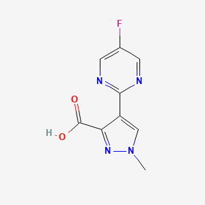 molecular formula C9H7FN4O2 B13104962 4-(5-Fluoro-2-pyrimidinyl)-1-methyl-1H-pyrazole-3-carboxylic acid 