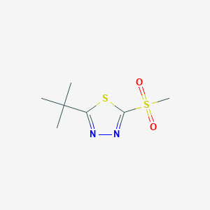 molecular formula C7H12N2O2S2 B13104977 2-(tert-Butyl)-5-(methylsulfonyl)-1,3,4-thiadiazole 