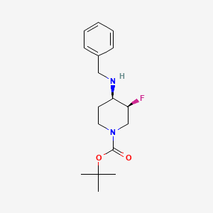 molecular formula C17H25FN2O2 B1310501 (3S,4R)-tert-Butyl 4-(benzylamino)-3-fluoropiperidine-1-carboxylate CAS No. 907572-24-1