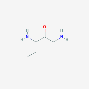 molecular formula C5H12N2O B13105022 1,3-Diaminopentan-2-one 