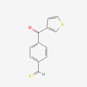 molecular formula C12H8OS2 B13105075 4-(Thiophene-3-carbonyl)thiobenzaldehyde 