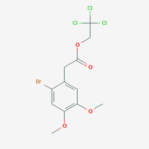 molecular formula C12H12BrCl3O4 B13105099 2,2,2-Trichloroethyl 2-(2-bromo-4,5-dimethoxyphenyl)acetate 