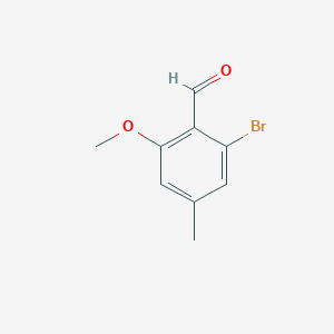 molecular formula C9H9BrO2 B13105115 2-Bromo-6-methoxy-4-methylbenzaldehyde 