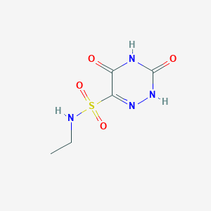 molecular formula C5H8N4O4S B13105166 N-Ethyl-3,5-dioxo-2,3,4,5-tetrahydro-1,2,4-triazine-6-sulfonamide 