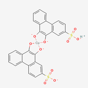 molecular formula C28H15CuO10S2-5 B13105179 Copper;9,10-dioxidophenanthrene-2-sulfonate;hydron 