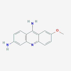 molecular formula C14H13N3O B13105192 7-Methoxyacridine-3,9-diamine CAS No. 154266-79-2