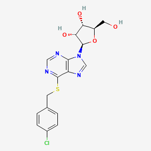 molecular formula C17H17ClN4O4S B13105218 6-S-((4-Chlorophenyl)methyl)-6-thioinosine CAS No. 51375-21-4