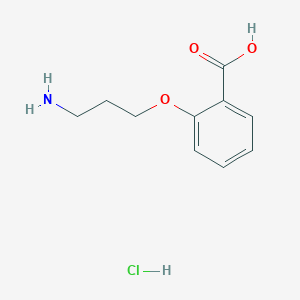 molecular formula C10H14ClNO3 B13105224 2-(3-Aminopropoxy)benzoic acid hydrochloride 
