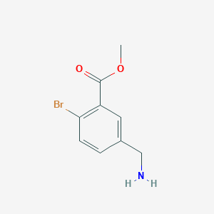 molecular formula C9H10BrNO2 B13105249 Methyl 5-(aminomethyl)-2-bromobenzoate 