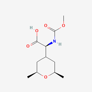 molecular formula C11H19NO5 B13105317 (S)-2-((2R,4S,6S)-2,6-dimethyltetrahydro-2H-pyran-4-yl)-2-((methoxycarbonyl)amino)acetic acid 