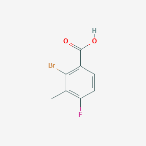molecular formula C8H6BrFO2 B13105327 2-Bromo-4-fluoro-3-methylbenzoic acid 