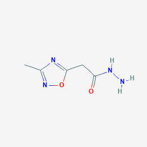 molecular formula C5H8N4O2 B13105340 2-(3-Methyl-1,2,4-oxadiazol-5-yl)acetohydrazide CAS No. 859154-20-4