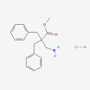 molecular formula C18H22ClNO2 B13105353 Methyl 3-amino-2,2-dibenzylpropanoate hydrochloride 