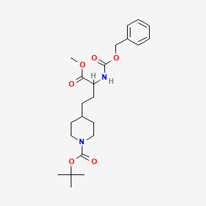 molecular formula C23H34N2O6 B13105372 tert-Butyl 4-(3-(((benzyloxy)carbonyl)amino)-4-methoxy-4-oxobutyl)piperidine-1-carboxylate 
