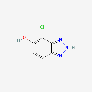 molecular formula C6H4ClN3O B13105380 4-chloro-1H-benzo[d][1,2,3]triazol-5-ol 
