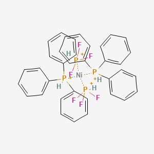 molecular formula C36H34F6NiP4+4 B13105409 Bis(trifluoro-5-phosphanyl)bis(triphenyl-5-phosphanyl)nickel CAS No. 14638-36-9