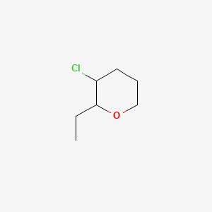 molecular formula C7H13ClO B13105424 3-Chloro-2-ethyltetrahydro-2h-pyran CAS No. 31535-06-5
