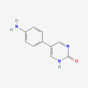 molecular formula C10H9N3O B13105473 5-(4-Aminophenyl)pyrimidin-2-ol 