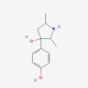 molecular formula C12H17NO2 B13105531 3-(4-Hydroxyphenyl)-2,5-dimethylpyrrolidin-3-ol 