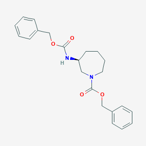 molecular formula C22H26N2O4 B13105556 (S)-Benzyl 3-(((benzyloxy)carbonyl)amino)azepane-1-carboxylate 