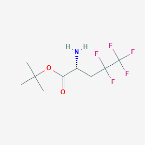 molecular formula C9H14F5NO2 B13105558 tert-Butyl(R)-2-amino-4,4,5,5,5-pentafluoropentanoate 