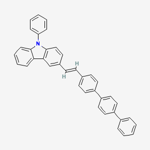 molecular formula C38H27N B13105560 9-phenyl-3-[(E)-2-[4-(4-phenylphenyl)phenyl]ethenyl]carbazole 
